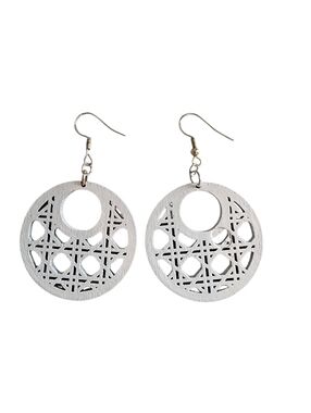 (4)Silver-Tone Cutout Circle Drop Earrings - Women's Fashion Jewelry